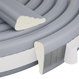 118 Inch Wedge-Shape Weather Stripping Door Seal,Windows and Doors Insulation,Self Adhesive Insulation Foam Anti-Collision Strip,Weatherstrip Tape for Door Soundproofing,Noise Drafts Blocker,Gray