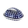 Blue Rose Polish Pottery Dots Butter Dish with Handle
