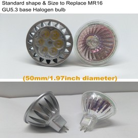 ALIDE MR16 Led Bulbs GU5.3 7W 6000K Daylight Cool Bright White,50W-75W Halogen Equivalent,12V MR16 Bulb Spotlight for Kitchen Home Track Ceil Recessed Accent Lighting,Not Dimmable,38 Deg,6 Pack