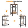 HOOBRO Side Table, 3-Tier Tall End Telephone Table with Adjustable