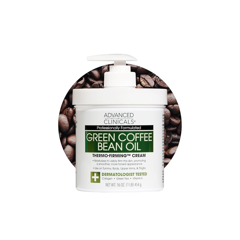 Advanced Clinicals Green Coffee Bean Oil Thermo-firming Body Cream 16oz