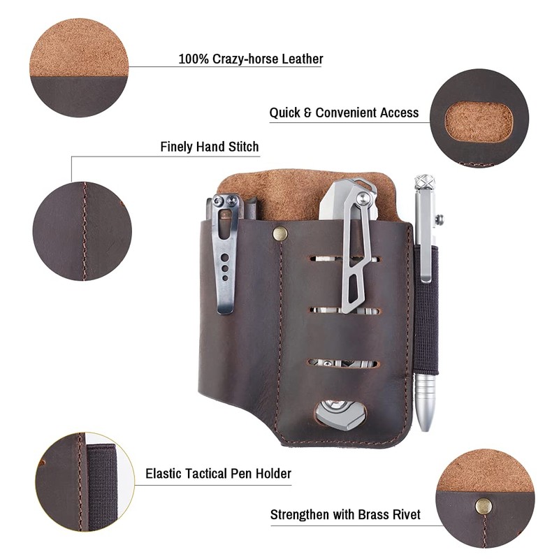 VIPERADE PJ15 Multitool Sheath for Belt, EDC Leather Sheath, Leather