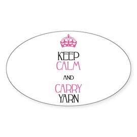 CafePress Keep Calm and Carry Yarn Sticker Oval Car Bumper Sticker