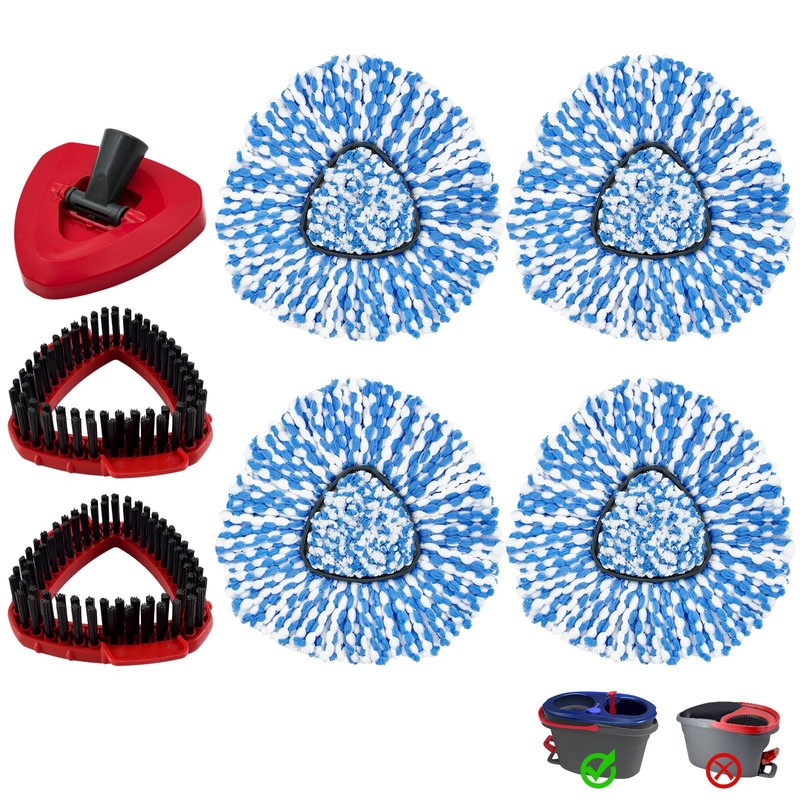 Mop Heads Replacements for O-Cedar RinseClean 2-Tank Spin Mop, Mop