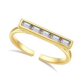 Adjustable Cubic Zirconia Rings for Women Jewelry Gifts - 14k Gold