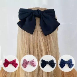 SS [에스에스_62]빅리본핀 리본핀 반묶음 헤어핀 머리핀 [1-왕리본핀-레드／FREE] [SS_62] Big Bow Pin Ribbon Pin Half-Up Hairpin Hair Clip [1-King Bow Pin-Red / FREE]