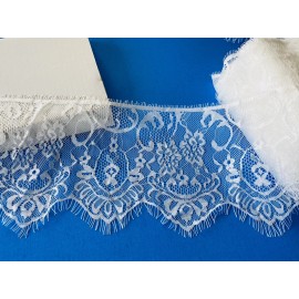 Unbranded 3 Yards Bright White Floral Eyelash French Mesh Lace Trim sewing/Crafts/6" Wide
