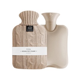 OliviaLiving Warmwassersack Wärmflasche 2 Liter Wärmflasche Wärmflasche mit Strickbezug zur Schmerzlinderung Kältetherapie Warm