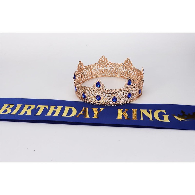 Ｎｏｏｎｈｏｒｓｅ Birthday King Sash Crown & Tiara for Men Birthday