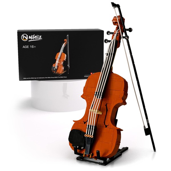 Nifeliz Violin, Instrument Building Block Set, Violin Model Toy as Great Gift Idea for Adult Music Lovers (921 Pieces)