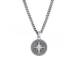 Kuzzoi Men's Silver Necklace with Cross Pendant in 925 sterling silver, Length 50 cm, Byzantine chain, men's necklace with pendant, very high quality and handmade, 0112671018_50