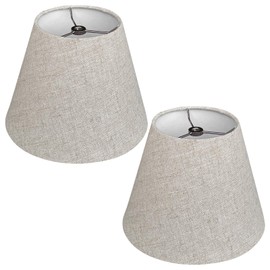 TOOTOO STAR Small Lamp Shades for Table Lamps 5" Top x 9" Bottom x 7" High,Set of 2 small brown lampshades,Handmade Lampshade in Natural Fabrics (Spider)