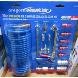 merlin Premium 1/4 Inch NPT Air Accessory Kit - 20 Piece, Air Compressor Hose Tool Kit