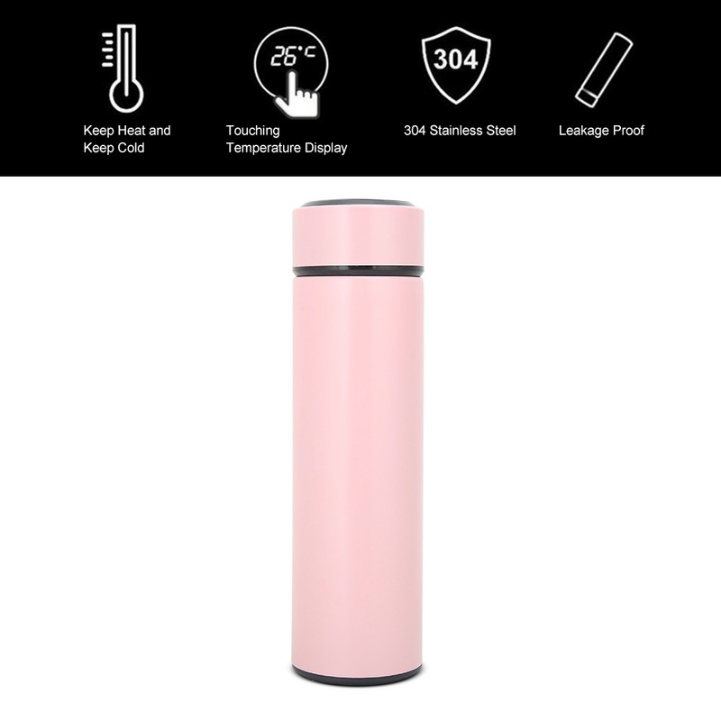 500ml Stainless Steel LED Vacuum Cup Insulated Water Bottle with