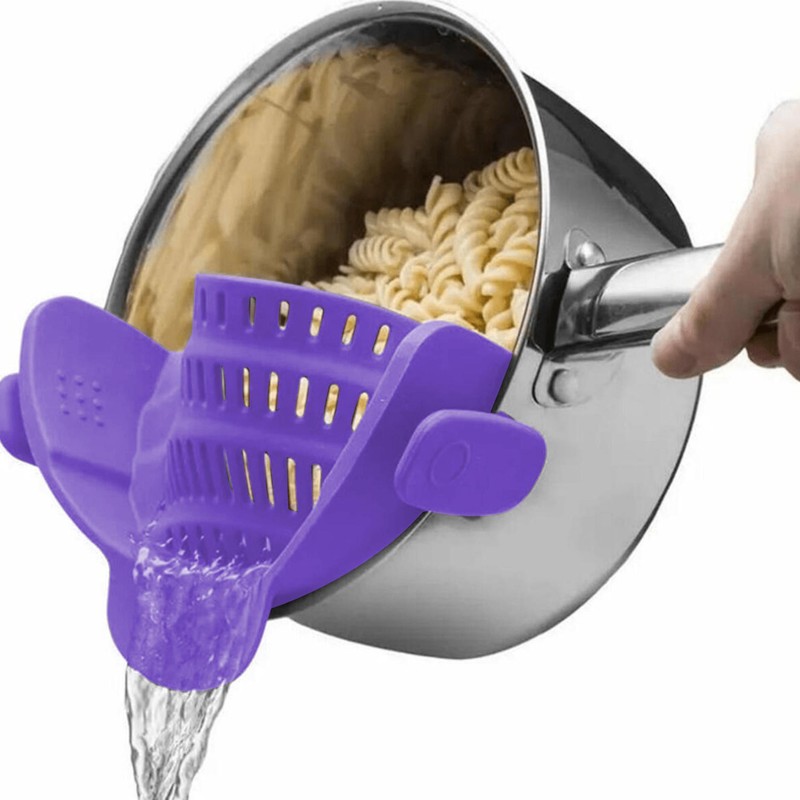 Clip-On Silicone Pot Strainer for Pasta & Vegetables – Flexible