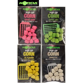 Korda Pop-Up Corn I.B. – Buoyant Artificial Sweetcorn Hookbait, High-Visibility for Carp Fishing, Includes Hair Stops, Pack of 10