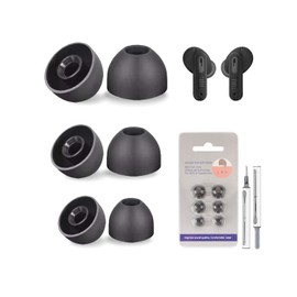 [3 Pairs] Replacement Ear Tips for JBL Tune Beam 2, Silicone Non-Slip Ear Tips for JBL Tune Beam 2 Fit in The Charging Case, with Cleaner Kit (S/M/L)-Black