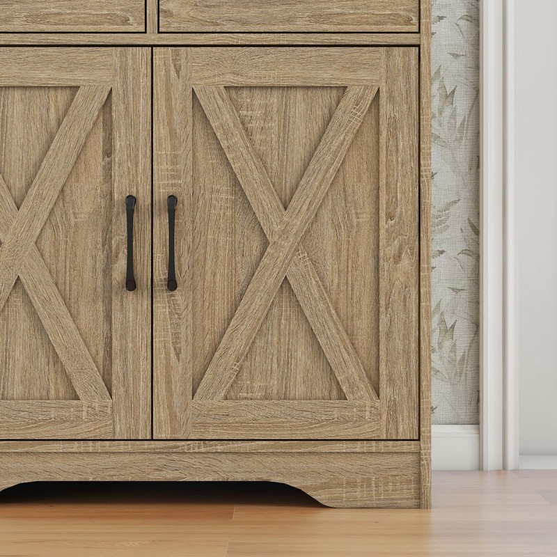 Panana Sideboard 2 Drawers 2 Doors Entryway Storage Cabinet Living