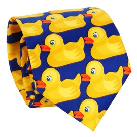SHIPITNOW Ducky Tie Blue and Yellow - Duck Necktie - Fancy Tie - Costume