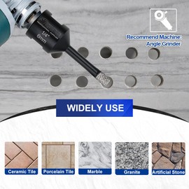 SHDIATOOL Diamond Core Drill Bits 2PCS 1/2 Inch for Porcelain Ceramic Tile Marble Brick Vacuum Brazed Hole saw 13mm