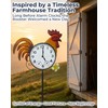 Rooster Outdoor Clock with Thermometer & Hygrometer
