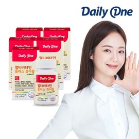 Daily One Multivitamin Plus Chewable Children&#39;s Multivitamin 1,250mg / 데일리원  멀티비타민 플러스 츄어블 어린이 종합 비타민 1,250mg X 60정 5통
