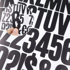 8 Sheets Letter Number Stickers, 2 Inch Vinyl Alphabet Stickers, Self-Adhesive Punctuation Letters Number Stickers for Mailbox, Scrapbooking, Decoration, Craft, Arts, DIY, Decor-Silver