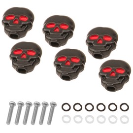 6Pcs Yootones Guitar Tuning Peg Cap, Skull Shape Tuning Key Button hat Compatible with Folk, Electric and Acoustic Guitar (Black)