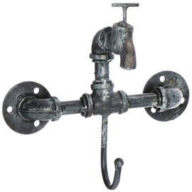 com-four® Wall Hook in Tap Design, Vintage Metal Coat Hooks for Garden, Patio, Balcony or Bathroom and Hallway (23 x 11 x 21.5 cm) (Pack of 01 - Tap Hooks)