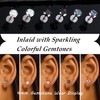 MILACOLATO Titanium Earrings for Women Men 5Pairs G23 Titanium Stud