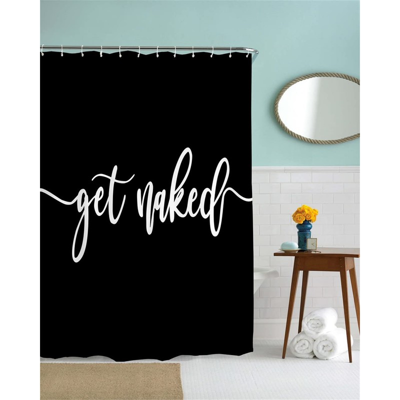 Goodbath Get Naked Shower Curtain, 180 x 200 cm, Black,