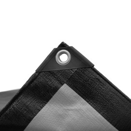 waterproof/weatherproof tough premium 240gsm black/silver tarpaulins/builders tarps/camping garden cover ground sheet (1.5m x2m)
