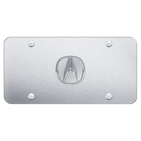 Au-TOMOTIVE GOLD Logo License Plate for Acura (Chrome on Brushed)