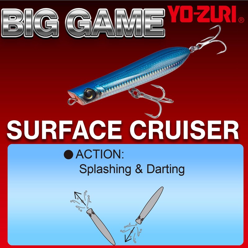 YO-ZURI R1173-CM-McCarrel Surface Cruiser 7.5 inches (190 mm) Lure, Pencilbait,