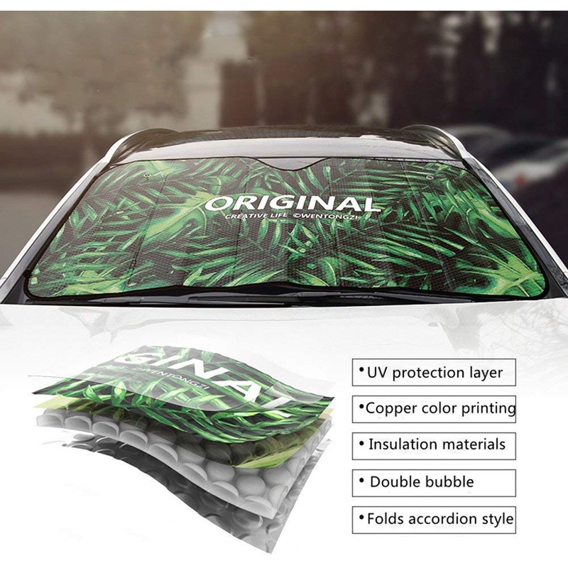 Orange Auto Windshield Sun Shade for Car SUV Truck Double