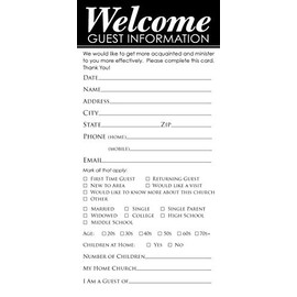 Guest Card-Welcome: Guest Information (Pack Of 50)