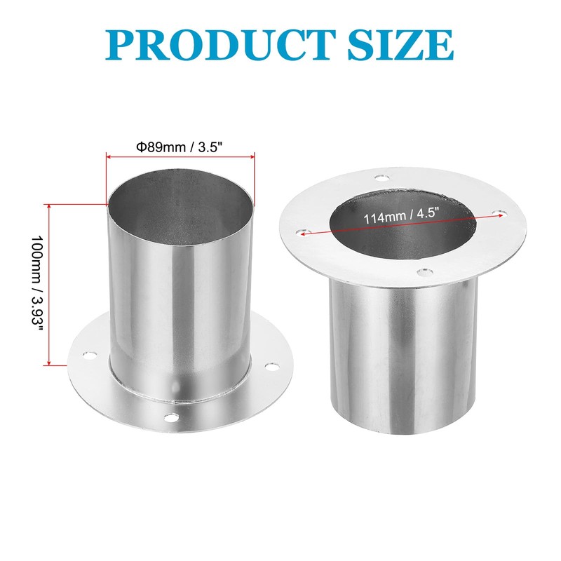 PATIKIL 3" Duct Connector Flange, Straight Pipe Exhaust Flange Stainless
