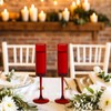 6 Pieces Red Champagne Flutes 6 OZ Straight Sided Wine