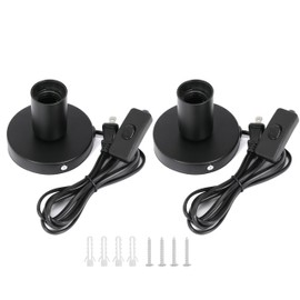 2Pcs Desktop Lamp Base Light Base Socket Screw Light Bulb Holder Base with 6 Feet Cord on Off Switch Plug for Holding Bulb for Your Night Light