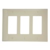 Leviton PJ263-I 3-Gang Decora/GFCI Device Wallplate, Midway Size, Ivory