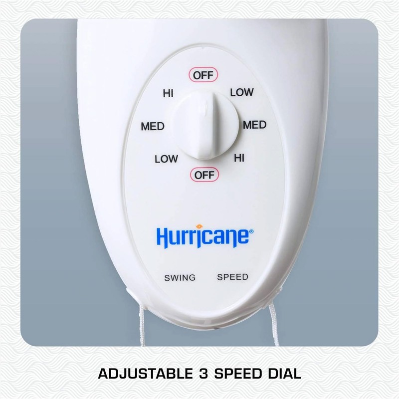 Hurricane Supreme Oscillating Wall Mount Fan w/ 3 Quite Speeds,
