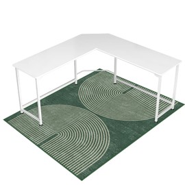 Office Chair Mat for Hardwood Floor & Tile Floor,48"X 60" Heavy Duty Desk Chair Mat for Hard Floors, Under Desk Rug for Rolling Computer Chair,Anti Slip,Low Pile Carpet Floor Protector-Geo Green