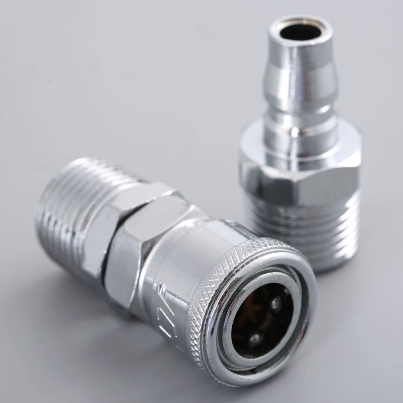 2Pcs Air Compressor 1/2" BSP Air Line Fittings Hose Pipe