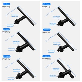 TorSor 7 Pack Drill Chuck Key Set 1/4" 3/8" 1/2" 5/8" 3/4" 5/32'' 6 Sizes Clamping Press Chuck Wrench Heavy Duty Tightener Keys for 4mm 6mm 10mm 13 mm 16mm 20mm Electric Corded Cordless Drills