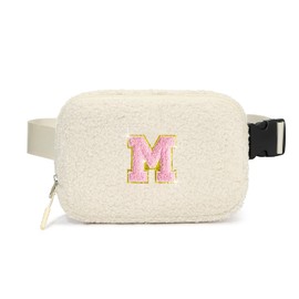 cotmcor Birthday Gifts for 4 5 6 7 8 9 10 11 12 104 Year Old Girls - Initial Fanny Pack Crossbody Bag Belt Bag Purse, Gifts for Teen Girls Kids White,M