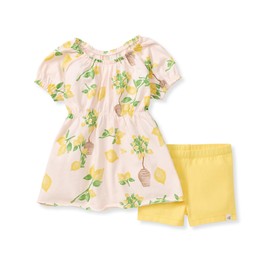 Burt's Bees Baby - Baby Girls Top and Shorts Set, Short Sleeve Tunic and Shorts Bundle, 100% Organic Cotton