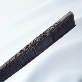 HOSEKKEN (Premium Folding Fan Brand Combines Traditional Craftsmanship and Modern Sensibility) Men's Gentleman (Tako Fan 60 Ebony Carving Dragon/Tiger) Japanese Accessories, Japanese Pattern, Durable,