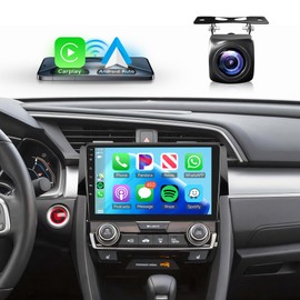 8 Core 6+128G Android Car Radio Car Stereo for Honda Civic 2016-2021 with Wireless Carplay Android Auto, 9’’ Touch Screen Head Unit with Mirror Link GPS WIFI Bluetooth FM/RDS DSP AHD Backup Camera SWC