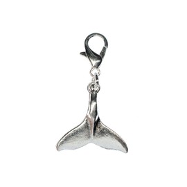 Miniblings Whale Fin Charm Pull Whale Whale Fin Fish Sea Dolphin Handmade Fashion Jewellery Necklace Pendant Silver-Plated Charm Bracelet Pendant for Bracelet, Cotton