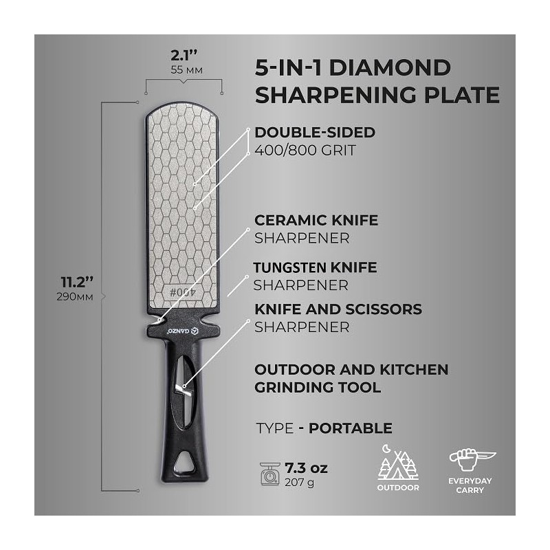 GANZO Firebird ProSharp Multifunctional Diamond Tungsten Steel Ceramic Sharpener -